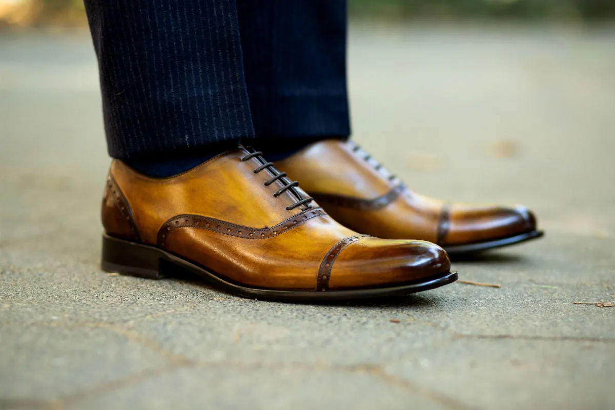 The Brando Semi-Brogue Oxford - Tobacco