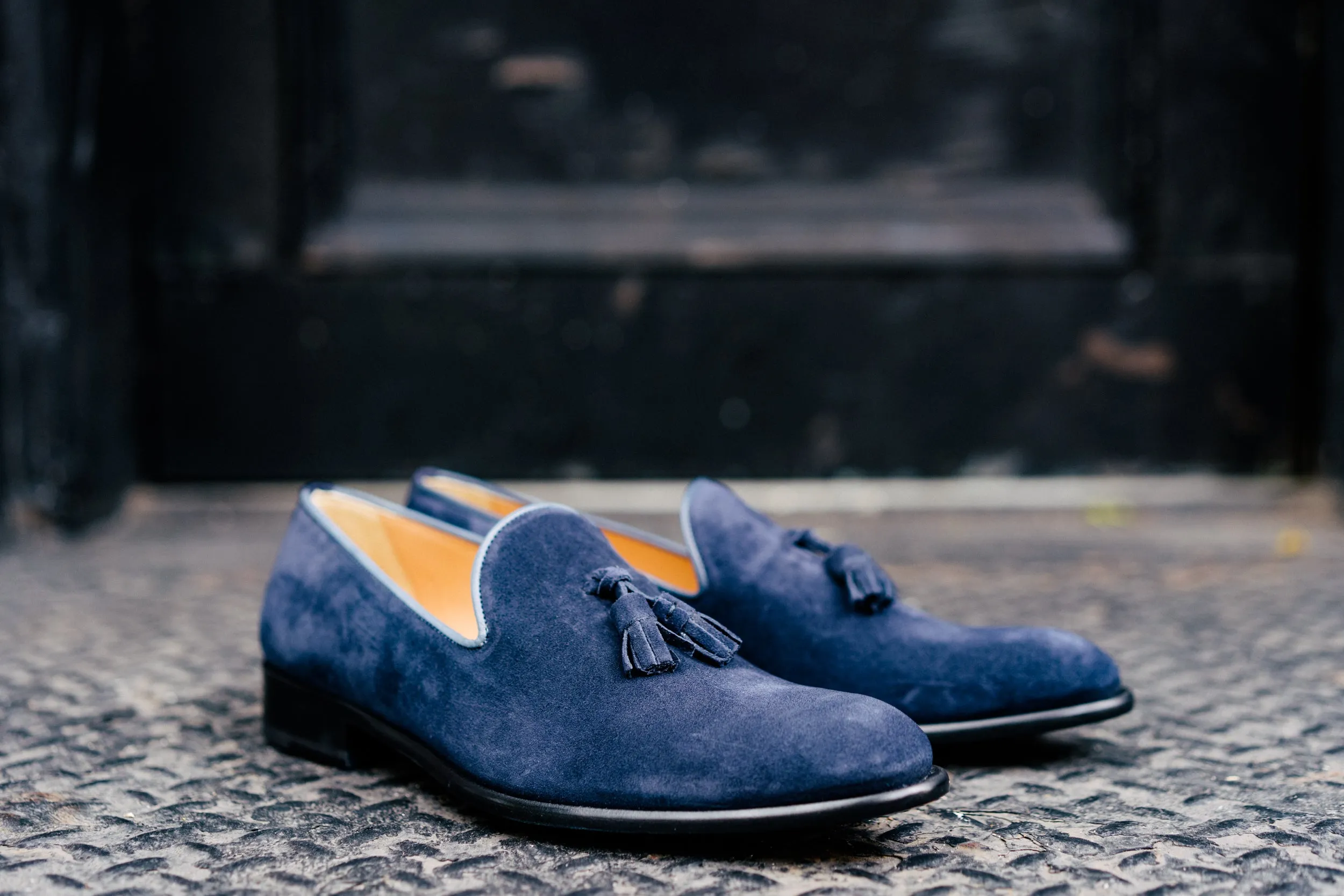 The Chaplin Tassel Loafer - Midnight Blue Suede