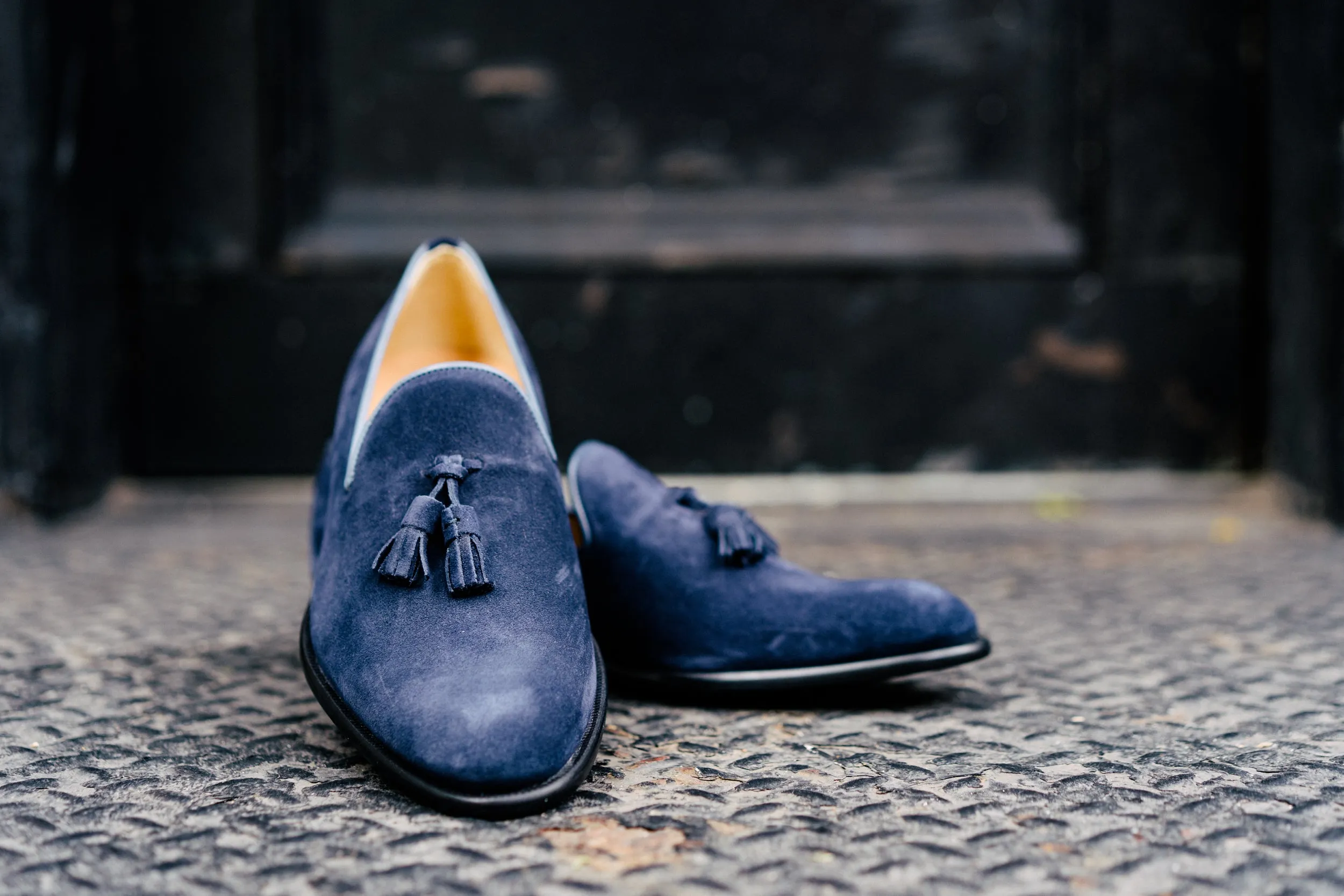 The Chaplin Tassel Loafer - Midnight Blue Suede