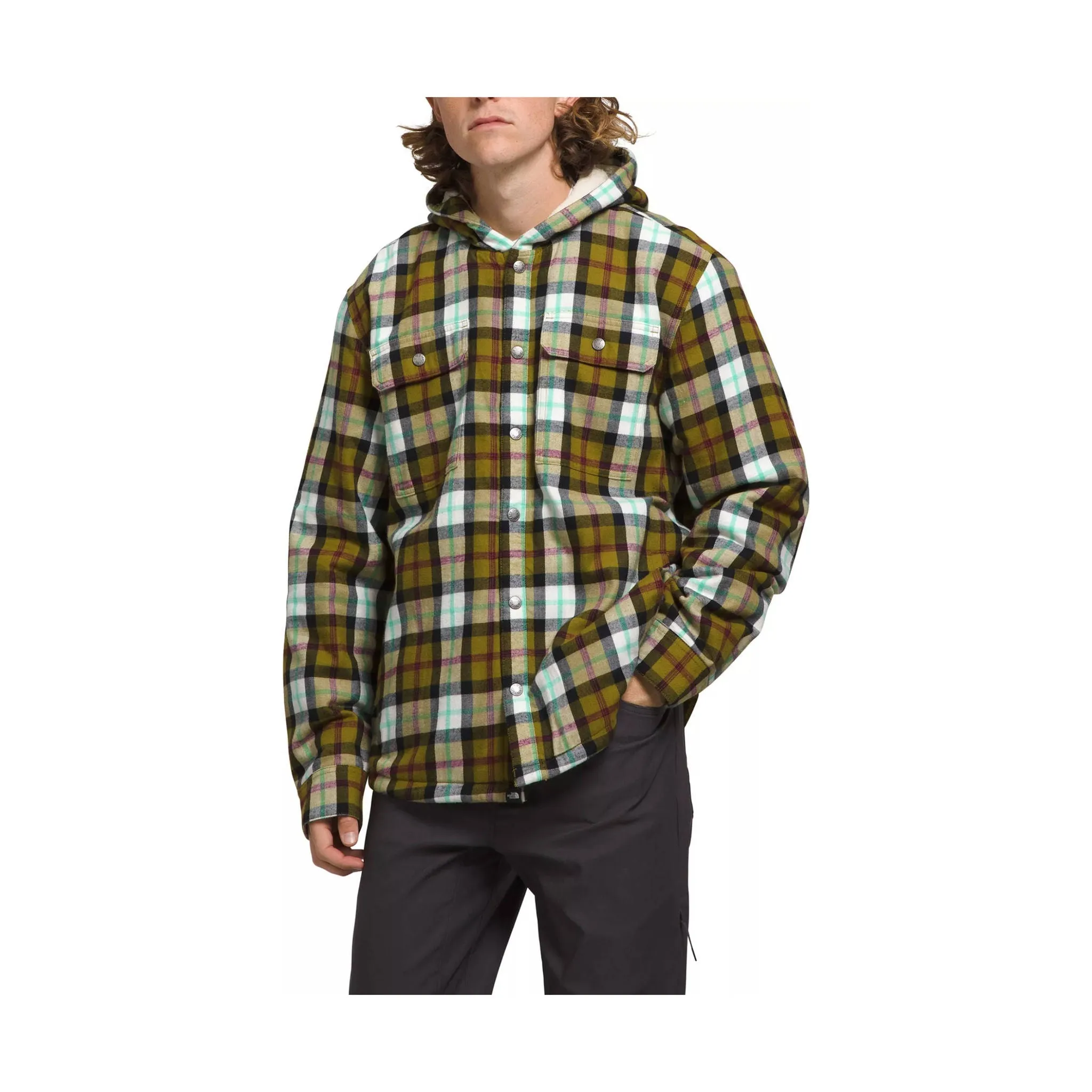 The North Face Men's Hooded Campshire Shirt - Sulphur Moss Bozeman Plaid