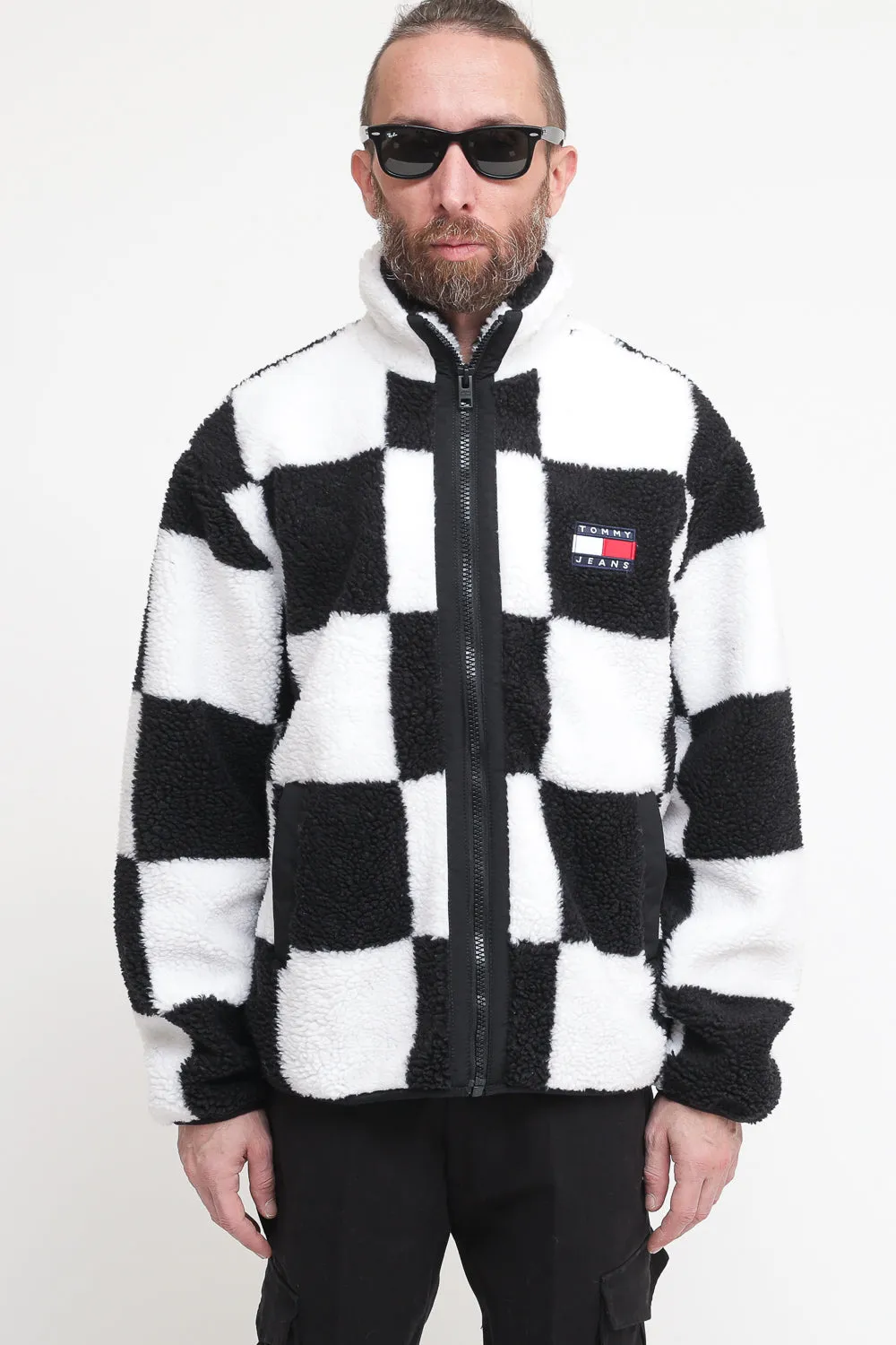 Tjm Checkerboard Sherpa Zip - Ancient White Black