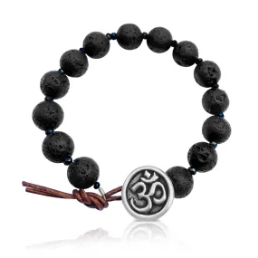 Unisex Lava Bracelet with Ohm to Give Us Strength and Courage