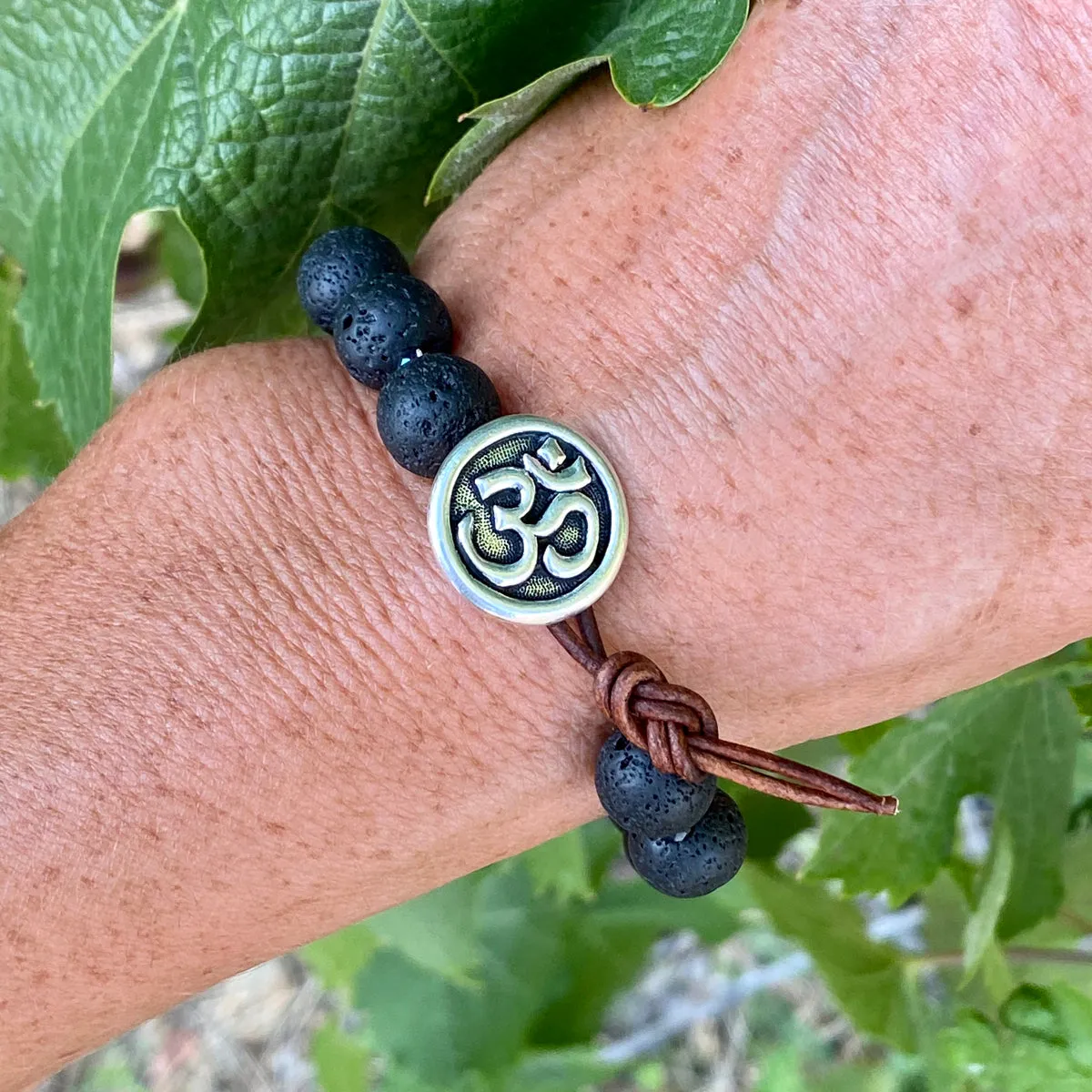 Unisex Lava Bracelet with Ohm to Give Us Strength and Courage