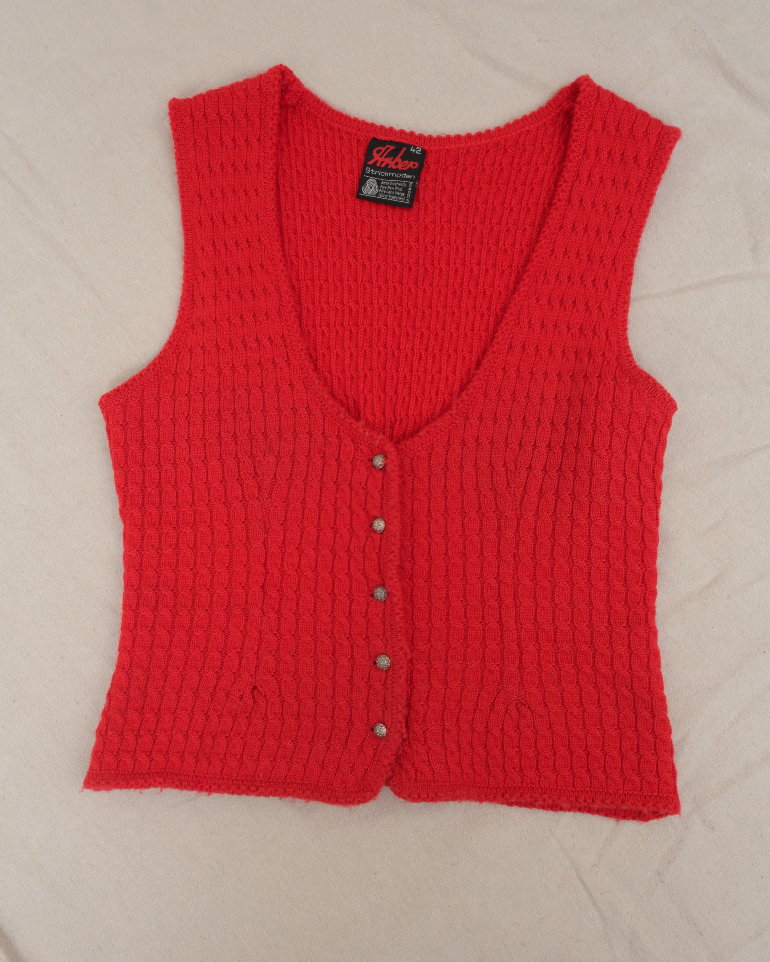 Vintage Cherry Knit Vest (S/M)