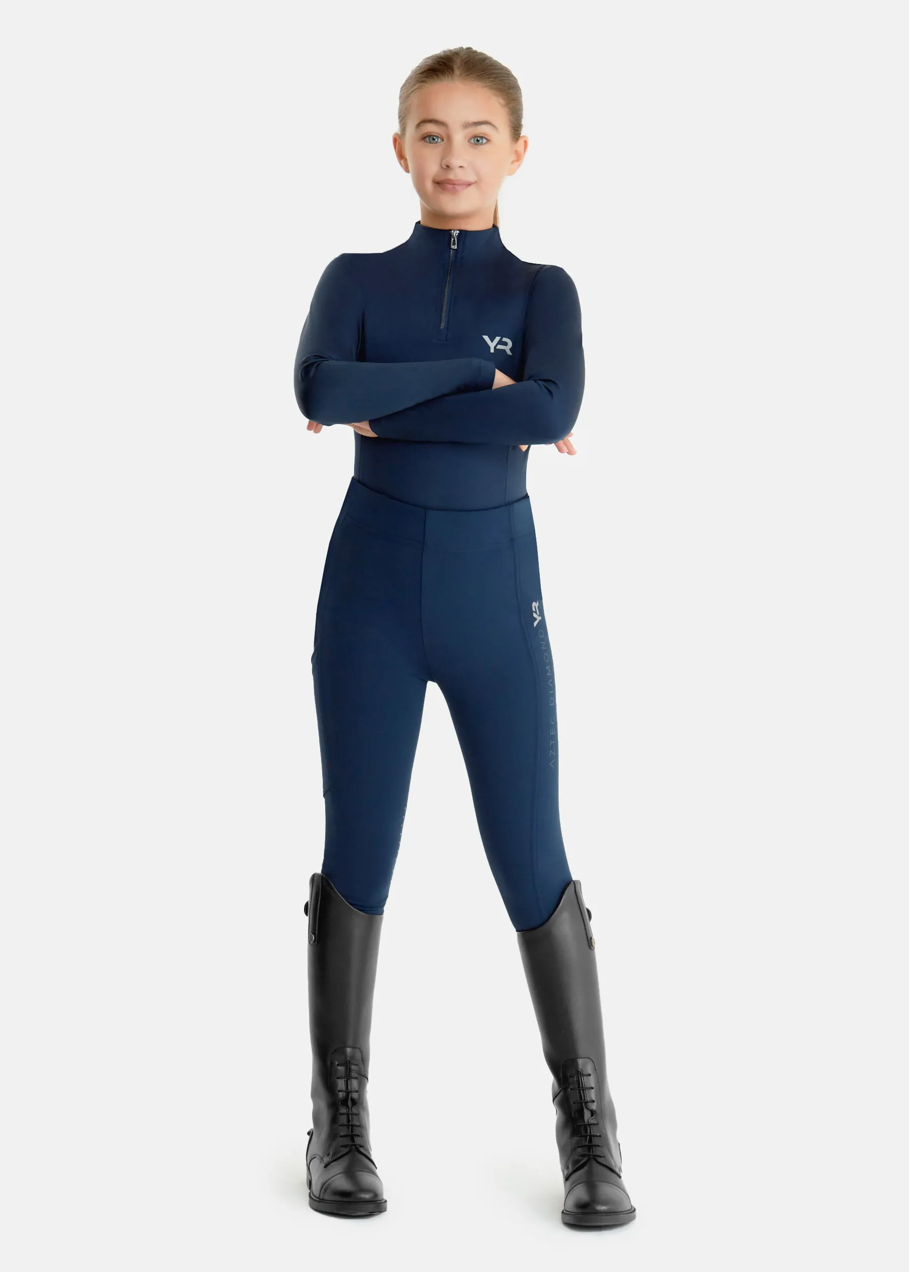 YR Navy Full Seat Leggings